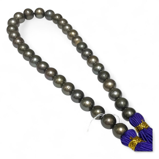 Round 11–13mm34 pcs Tahitian Peacock Gray Green Pearl 16" Strand