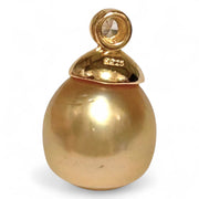 Oval 12 x 12.5mm Natural Rich Gold Philippines South Sea Pearl Pendant