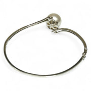 Gorgeous 12.4mm South Sea White Silver Round Pearl 7 - 7.5" Bangle