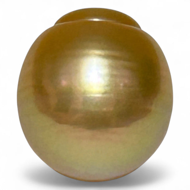 Large 14.2 x 15.6mm 21.7 Carats Deep Gold Philippines South Sea Pearl