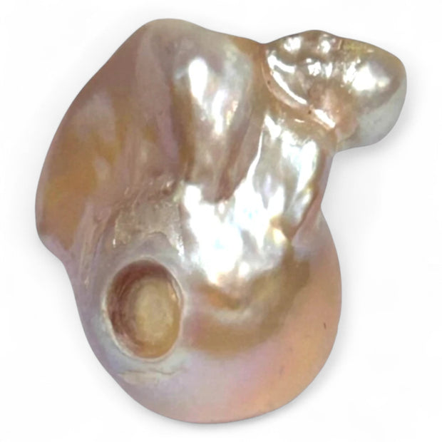 Radiant Giant 17.5 x 13.7 x 23mm Keshi Baroque Pearl – Purple Peach
