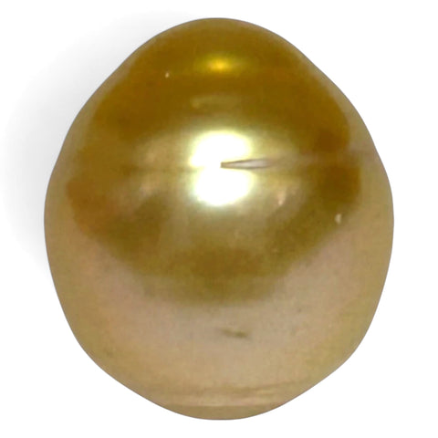 Silky Oval 13.3 x 15.1mm 19.5 Carats Deep Gold South Sea Pearl Loose