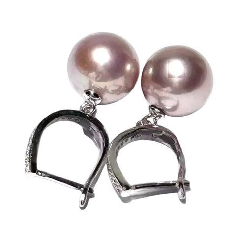 10 - 10.5mm Natural Purple Lavender Pink Edison Pearl Clip-On Earrings