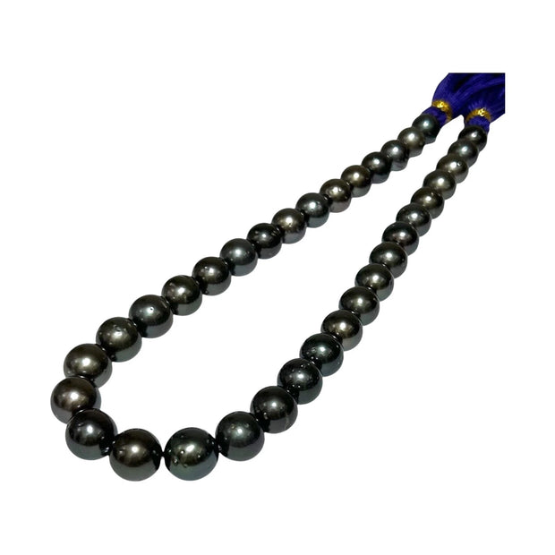 Round 11 - 13mm 34 pcs Tahitian Peacock Black Green Pearl 16" Strand
