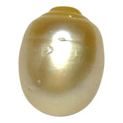 Oval Baroque 12.8 x 16.3mm Natural Gold Philippines South Sea Pearl