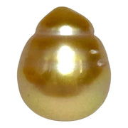 Lustrous Oval 12.8 x 15.2mm Deep Gold Philippines South Sea Pearl