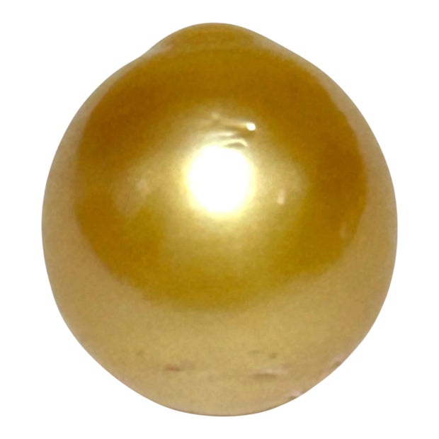 Unique 13.6 x 15mm 19.8 Carats Philippines South Sea Gold Oval Pearl