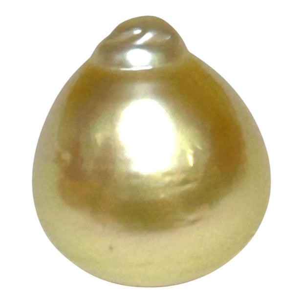 Teardrop 12.2 x 13.8mm 14.6 Carat Gold Philippines South Sea Pearl