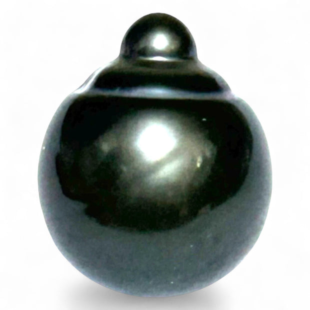 Delicate 14.1 x 17mm Tahitian South Sea Peacock Black Loose Pearl