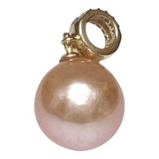 Handmade 11mm Edison Natural Peach Rose Pink Round Pearl Pendant