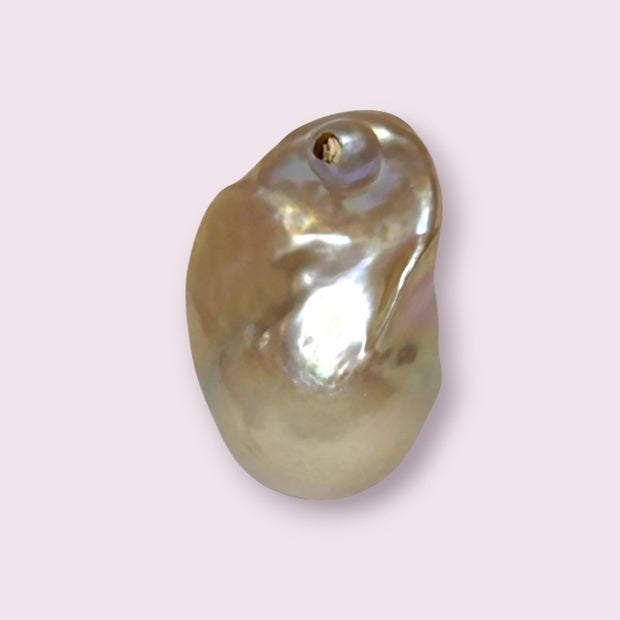 Giant Un-Drilled 116.9 x 13.6 x 25.8mm Keshi Purple Rose Pink Pearl