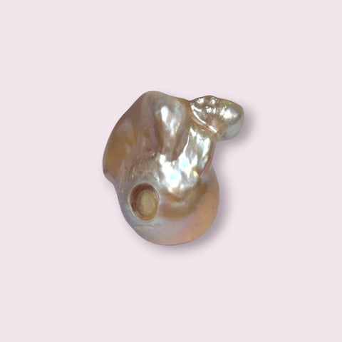 Giant Baroque Keshi Natural Purple Peach Pearl - 17.5 x 13.7 x 23mm