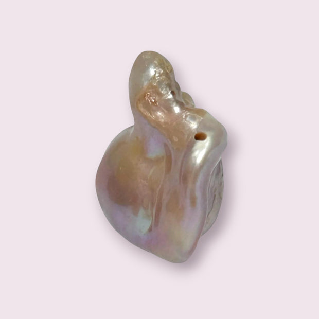 Giant Baroque Keshi Natural Purple Peach Pearl - 17.5 x 13.7 x 23mm