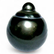 Delicate 14.1 x 17mm Tahitian South Sea Peacock Black Loose Pearl