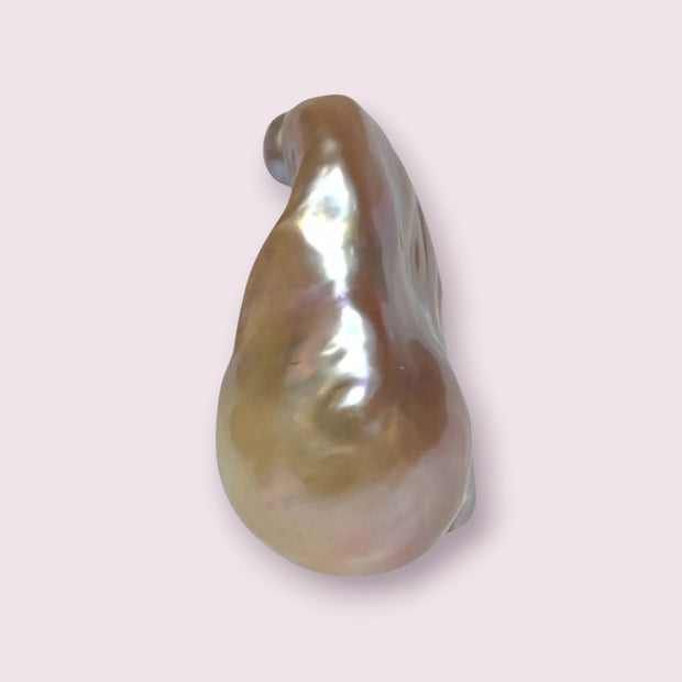 Giant Un-Drilled 116.9 x 13.6 x 25.8mm Keshi Purple Rose Pink Pearl