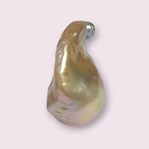 Giant Un-Drilled 116.9 x 13.6 x 25.8mm Keshi Purple Rose Pink Pearl