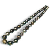 Baroque 8.2 - 14mm 38 pcs Multi Gray Green Tahitian Pearl 16" Strand