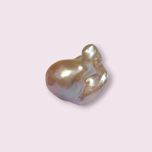 Giant Baroque Keshi Natural Purple Peach Pearl - 17.5 x 13.7 x 23mm