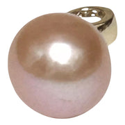 Handmade 11mm Edison Natural Peach Rose Pink Round Pearl Pendant