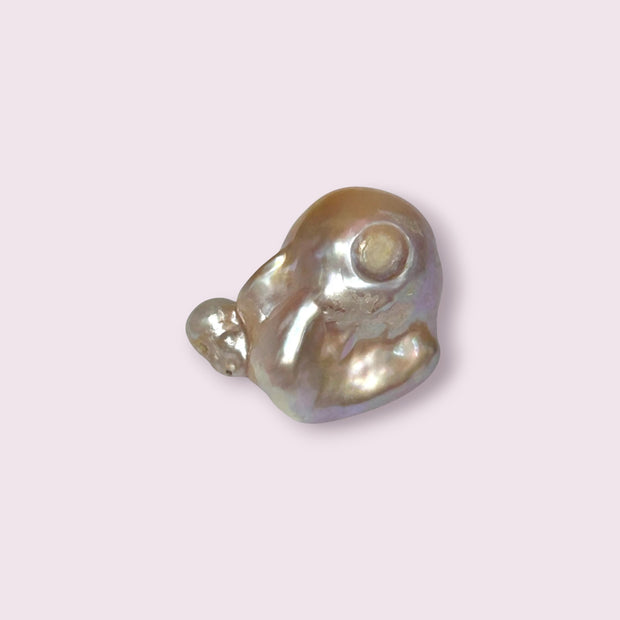 Giant Baroque Keshi Natural Purple Peach Pearl - 17.5 x 13.7 x 23mm
