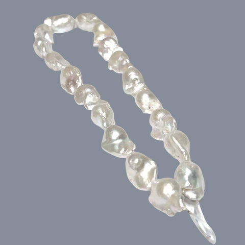 Stunning Strand: Giant Baroque White Keshi 15 - 23mm Pearl Necklace