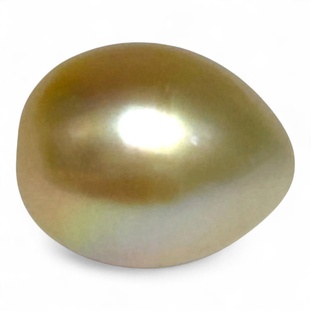 Teardrop 12,7 x 15.6mm 18.3 Carat Gold Philippines South Sea Pearl