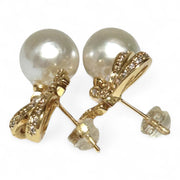 5A Gradings 10.5mm White Round Edison Cultured Pearl Dangle Earrings