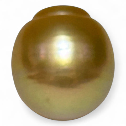 Large 14.2 x 15.6mm 21.7 Carats Deep Gold Philippines South Sea Pearl