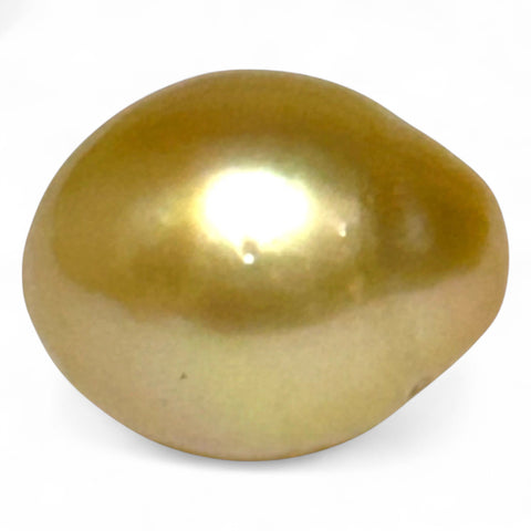 Oval 13.3x16.5mm 19.5ct Golden Philippine South Sea Loose Pearl Loose