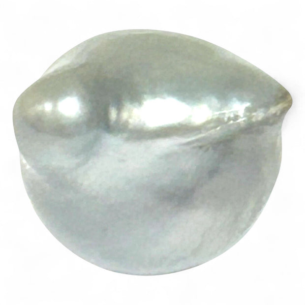 Baroque 11.9 x 13.2mm  Silver Lombok South Sea Keshi Pearl Loose