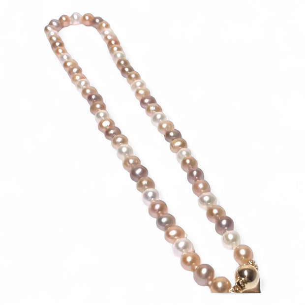 Fabulous Multi Colors 7 - 7.5mm Edison Round Pearl 18" Necklace