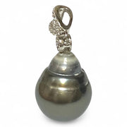 Huge 11 x 13mm Tahitian Peacock Gray-Green Cultured Pearl Pendant