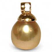 Oval 12 x 12.5mm Natural Rich Gold Philippines South Sea Pearl Pendant