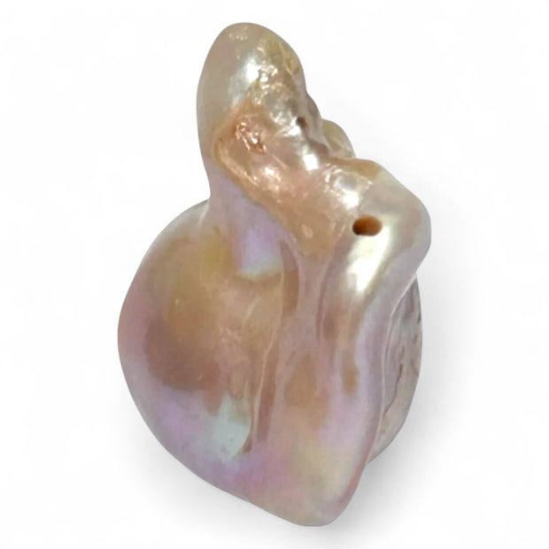 Radiant Giant 17.5 x 13.7 x 23mm Keshi Baroque Pearl – Purple Peach