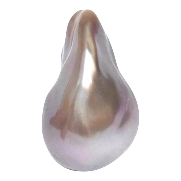 Un-drilled 16.4 x 14 x 22.6mm Keshi Purple Lavender Rainbow Pearl