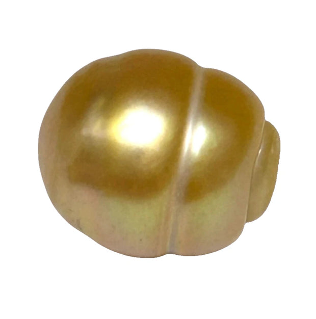 Giant 13.8 x 16.1mm 22.2 Carats Rich Gold Baroque South Sea Pearl