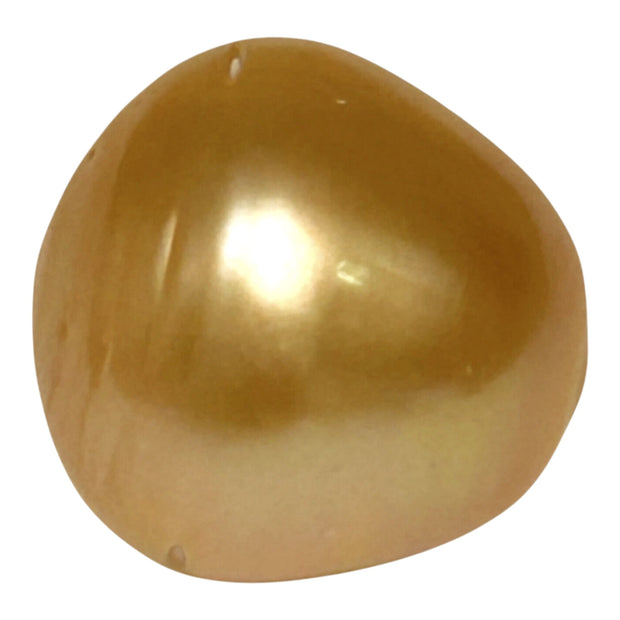 Enormous 14.9 x 15.2mm 23.5 Carat Deep Gold Philippines South Sea Pearl