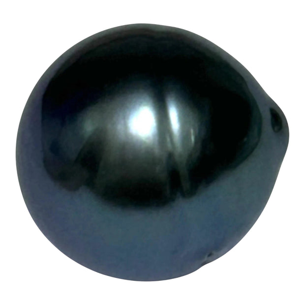 Giant 14.9 x 15.7mm 24 Carat Tahitian Peacock Black Blue Pearl Loose