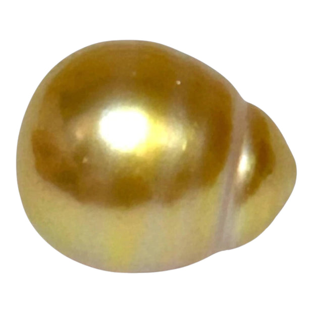 Lustrous Oval 12.8 x 15.2mm Deep Gold Philippines South Sea Pearl