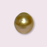 Oval Giant 14.3 x 15.8mm 23.4 Carats Deep Gold South Sea Pearl