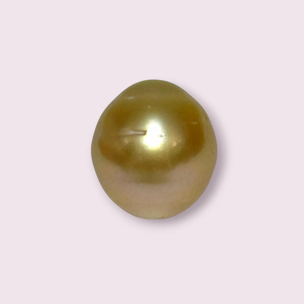 Oval Giant 14.3 x 15.8mm 23.4 Carats Deep Gold South Sea Pearl