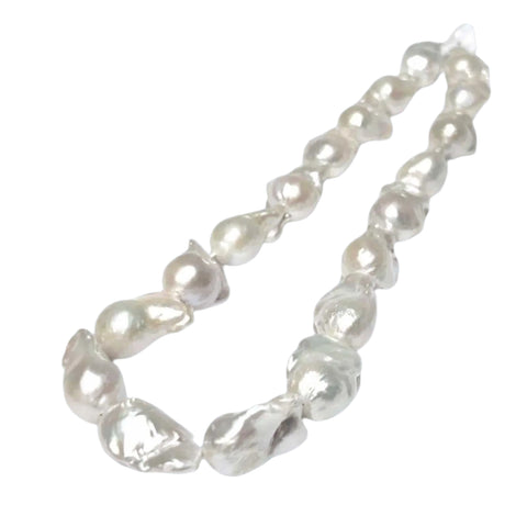 Stunning Strand: Giant Baroque White Keshi 15 - 23mm Pearl Necklace