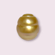 Baroque 13.8 x 16.1mm 22.2 Carats Deep Gold South Sea Loose Pearl