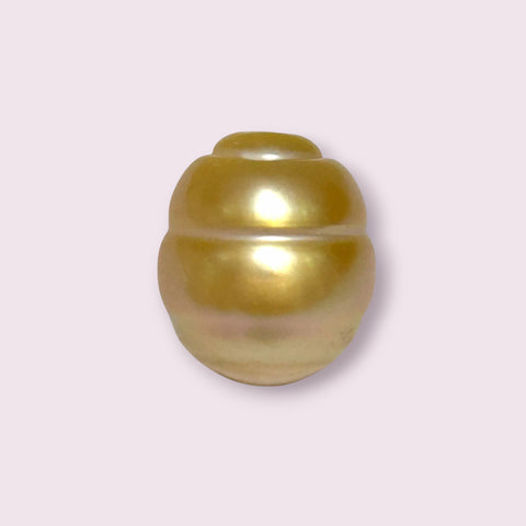 Baroque 13.8 x 16.1mm 22.2 Carats Deep Gold South Sea Loose Pearl