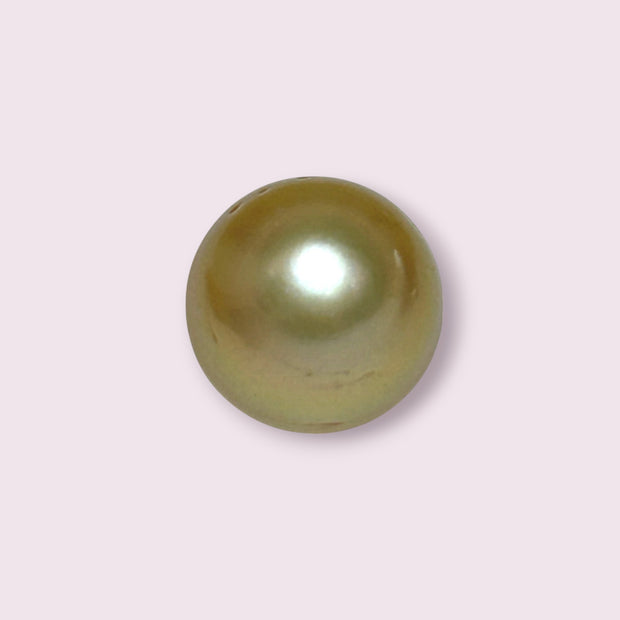 Oval Giant 14.3 x 15.8mm 23.4 Carats Deep Gold South Sea Pearl