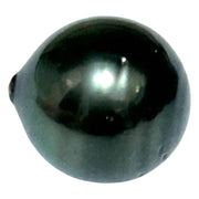 Huge 13.3 x 14.2mm, 17.2 Cts Tahitian Sea Peacock Black Oval Loose Pearl