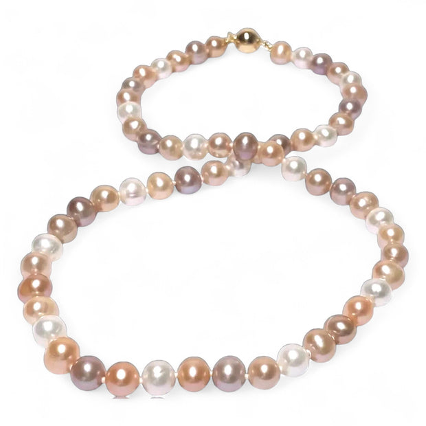 Fabulous Multi Colors 7 - 7.5mm Edison Round Pearl 18" Necklace