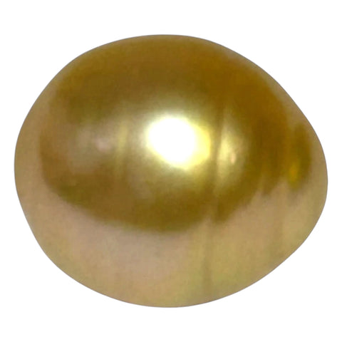 Silky Oval 13.3 x 15.1mm 19.5 Carats Deep Gold South Sea Pearl Loose