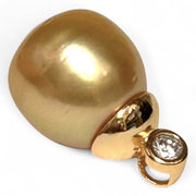 Oval 12 x 12.5mm Natural Rich Gold Philippines South Sea Pearl Pendant