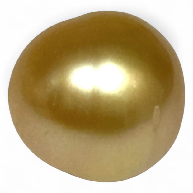 Oval Giant 19.8 Carats 13.9 x 14.2mm Deep Gold South Sea Loose Pearl